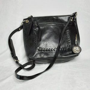 TOMMY BAHAMA Ipis Black Leather Zip Crossbody